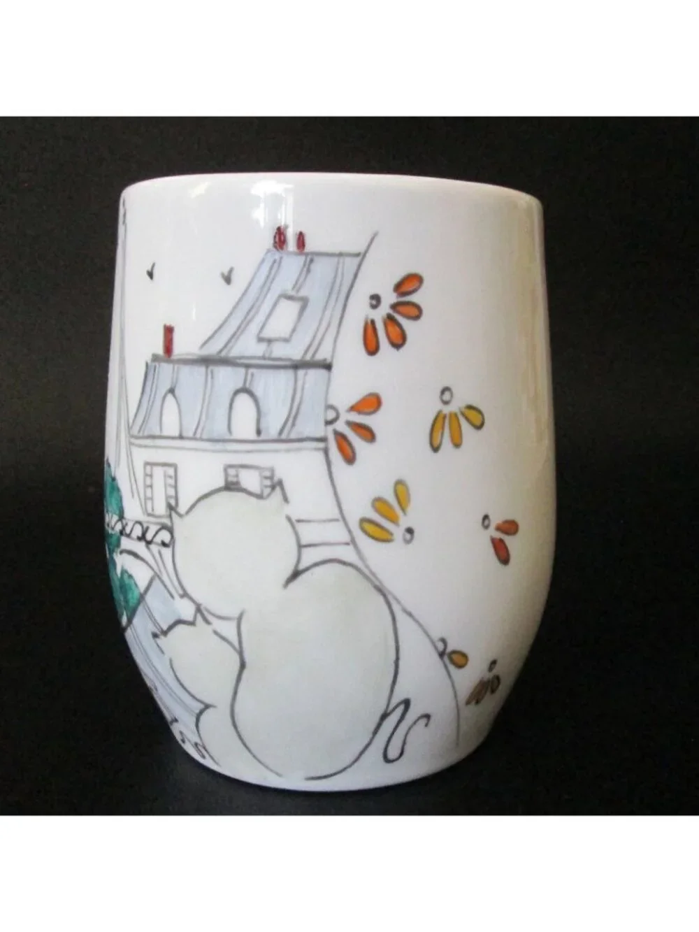 Medard De Noblat Hand Painted Mug Ah! Jalouses Artist Cats In Paris Coffee Cup